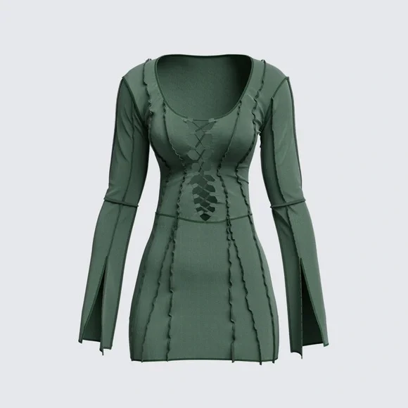 army bodycon dress Short Sleeve O Neck Slim Bodycon Basic Casual Midi Dress — MagicVentures